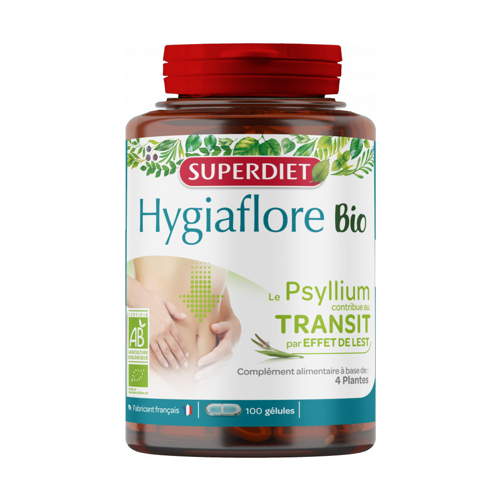 Superdiet Hygiaflore psyllium bio 100 cápsulas