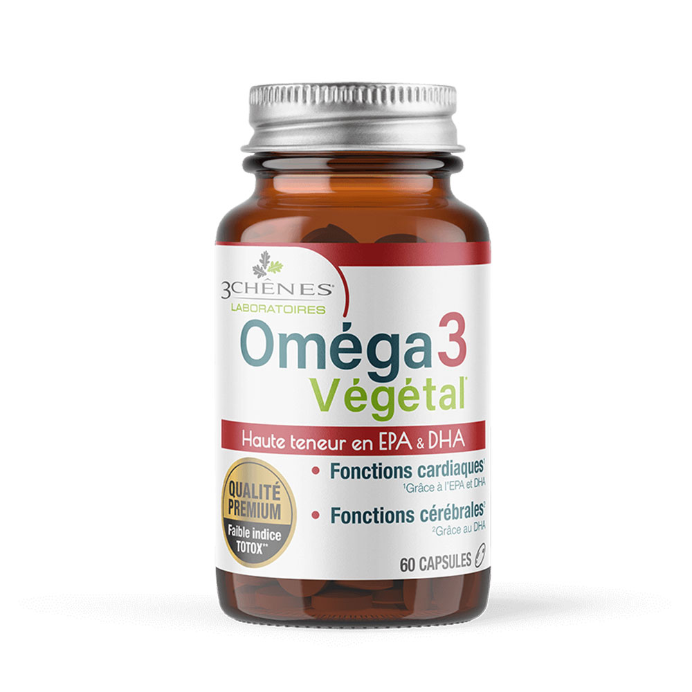 3 Chênes Omegas 3 de origen vegetal 60 cápsulas