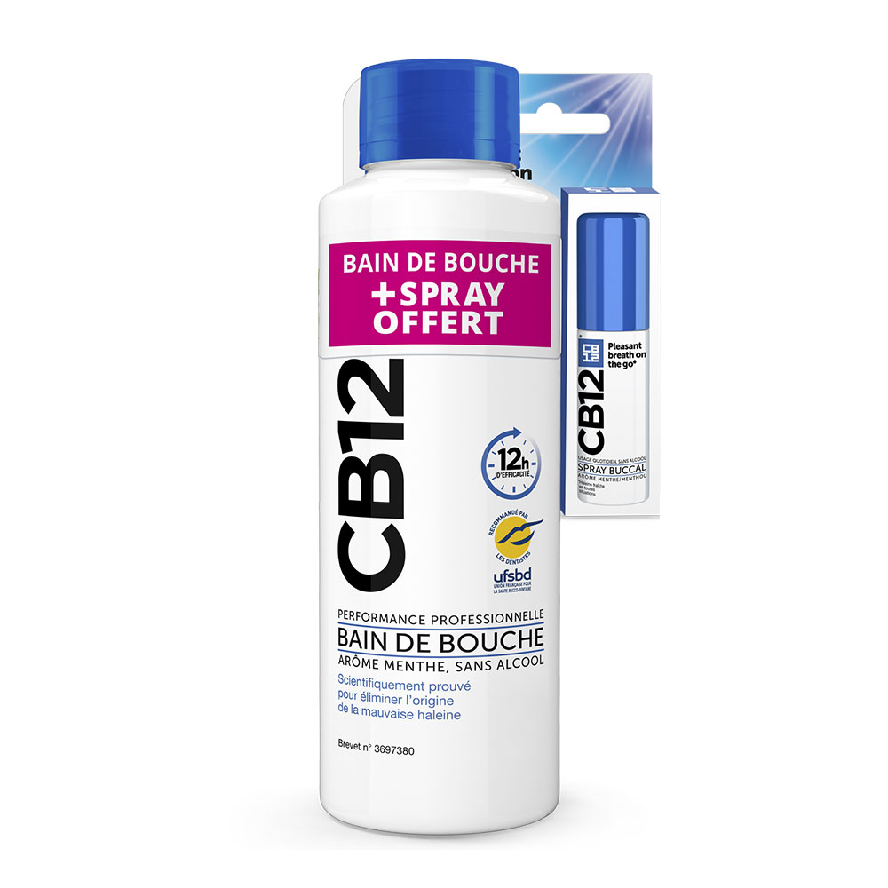 Cb12 Enjuague bucal original 500 ml + spray regalo 15 ml sabor menta 515 ml