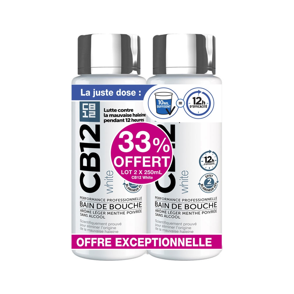Cb12 Colutorio sin alcohol aroma suave a menta piperita 2 x 250 ml