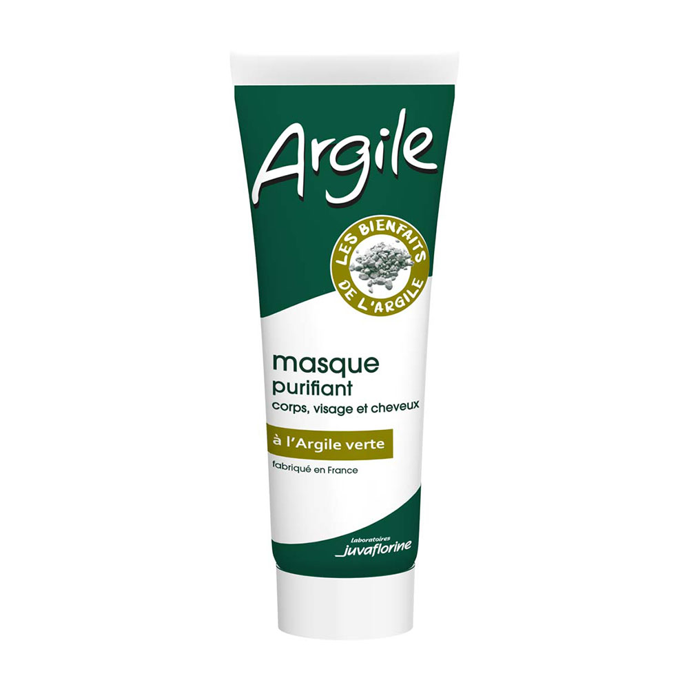 Juvaflorine Mascarilla purificante natural rostro cuerpo y cabello con arcilla verde 300g