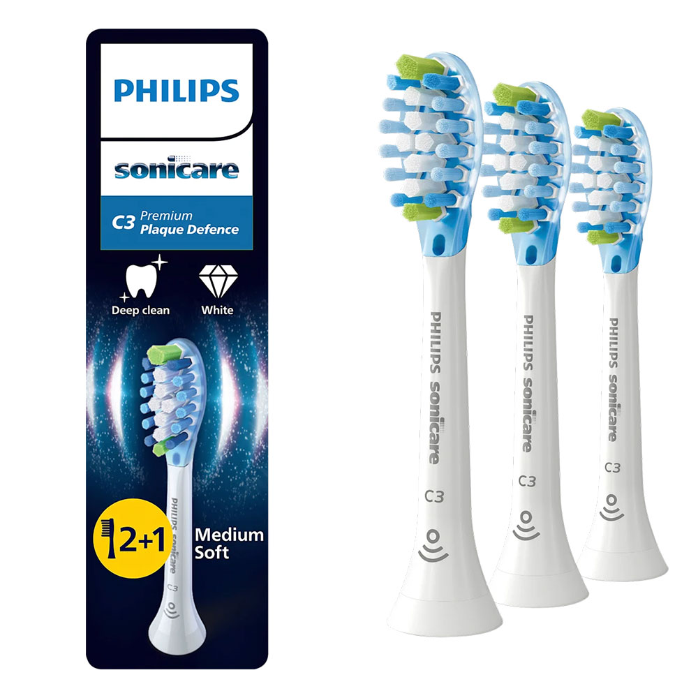 Philips Sonicare Cabezales de cepillado Premium Plaque Defence C3 HX9043/87 2+1