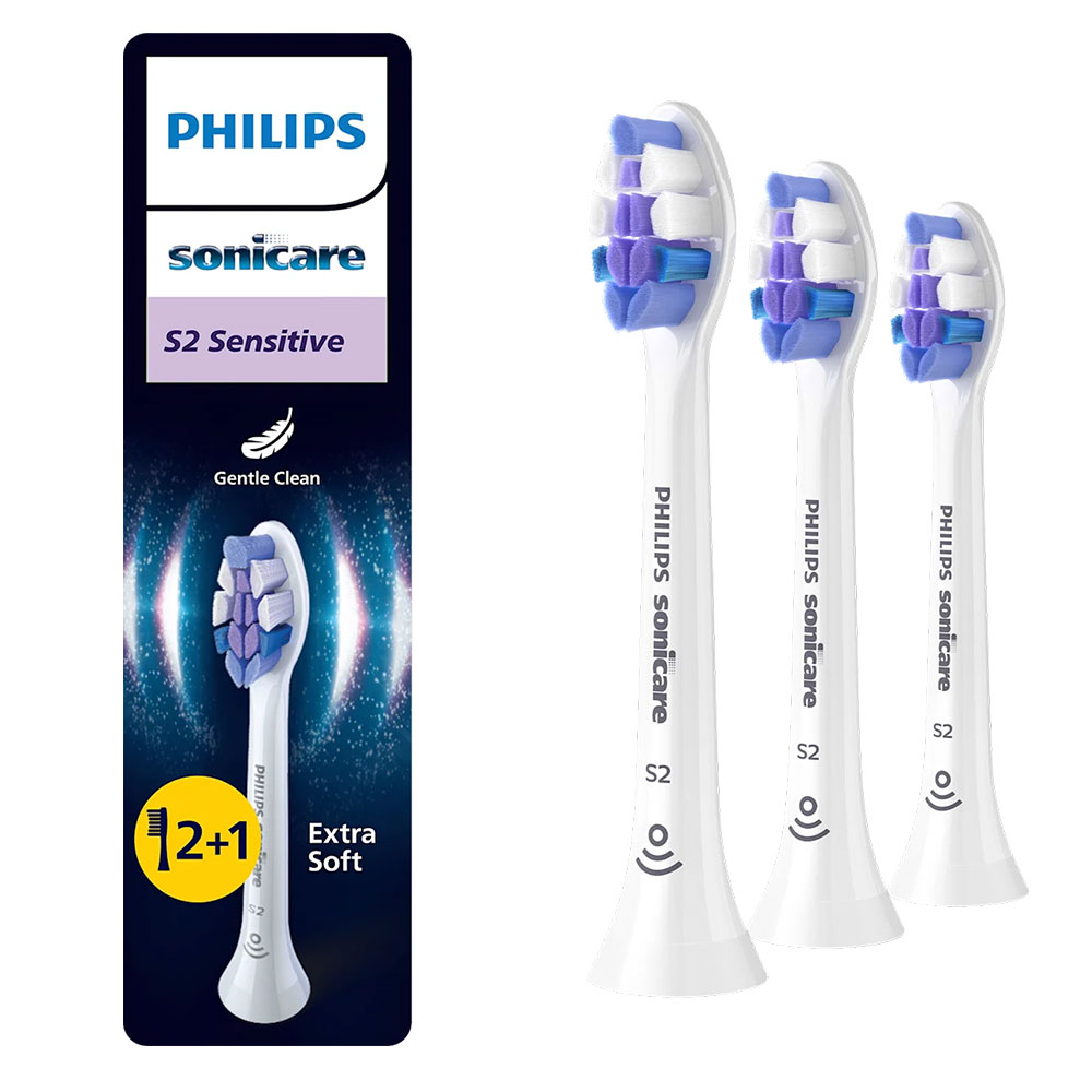 Philips Sonicare Cabezales de cepillo estándar Sensitive S2 HX6053/87 x2+1