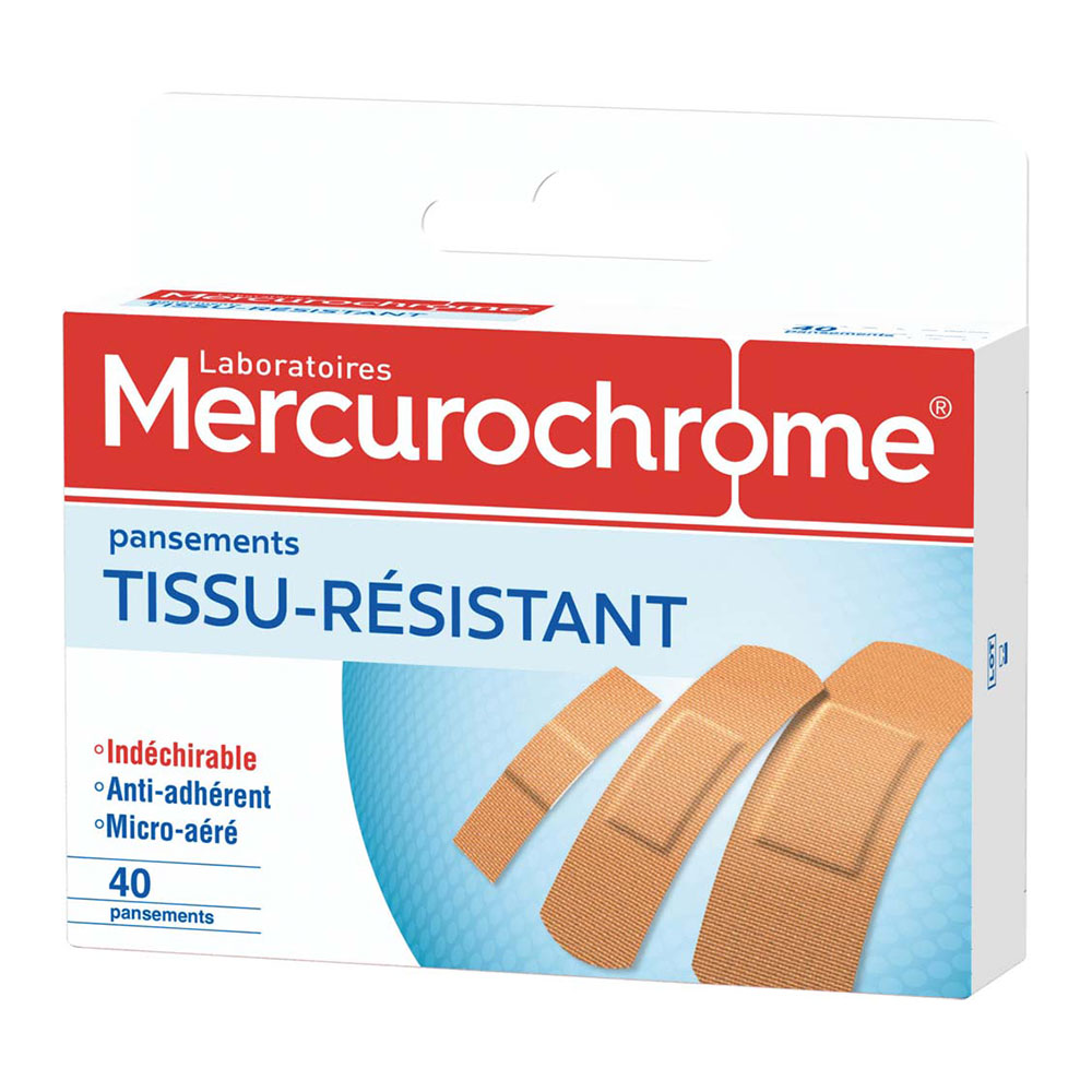 Mercurochrome Apósitos textura tejido resistentes 3 Formats x40