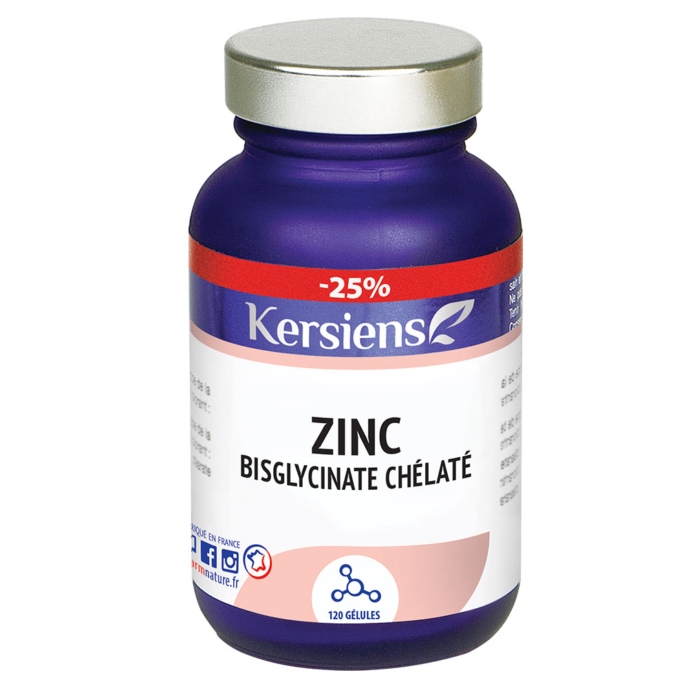 Kersiens Bisglicinato de zinc quelatado 120 cápsulas