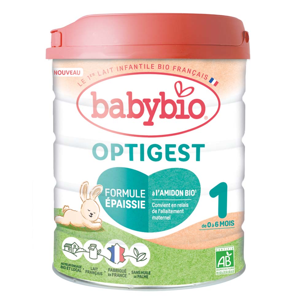 Babybio Leches Infantiles Optigest 1 en polvo fórmula espesada de 0 a 6 meses 800 g