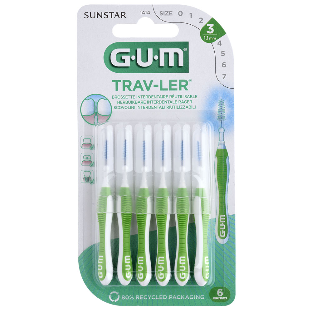 Gum Trav-ler Cepillos Interdentales 1.1mm X4 Trav-ler x6