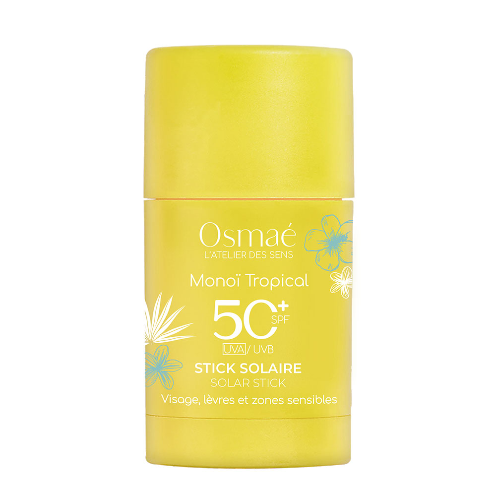 Osmae Stick Solar FPS50+ Monoi Tropical Cara, labios y zonas sensibles 15g