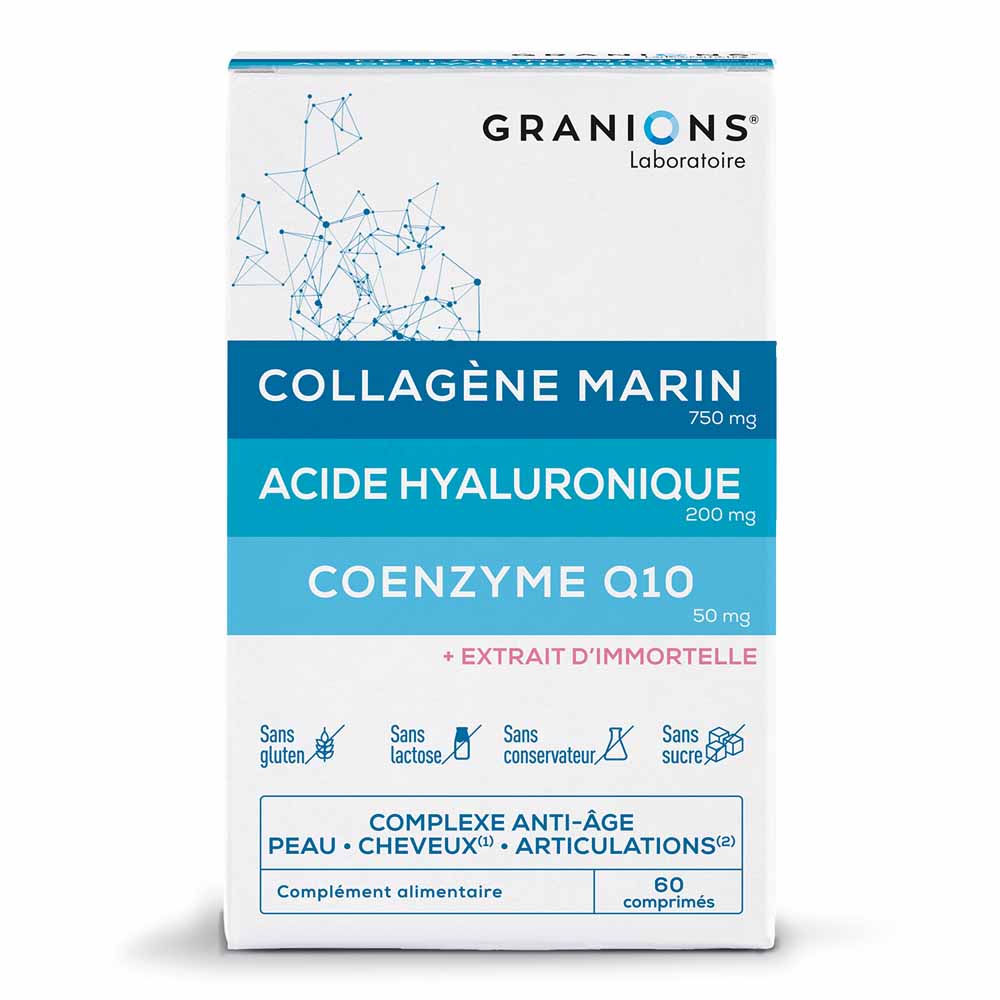 Granions Complex Complejo antiedad con colágeno, ácido hialurónico y coenzima Q10 Aux 3 Actifs 60 comprimidos