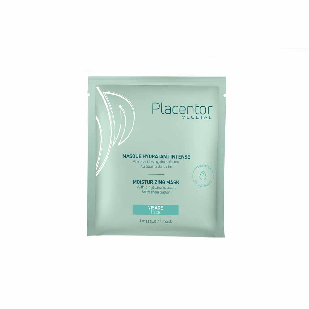 Placentor Végétal Mascarilla hidratante intensa con 3 ácidos hialurónicos con manteca de karité x1 unidad