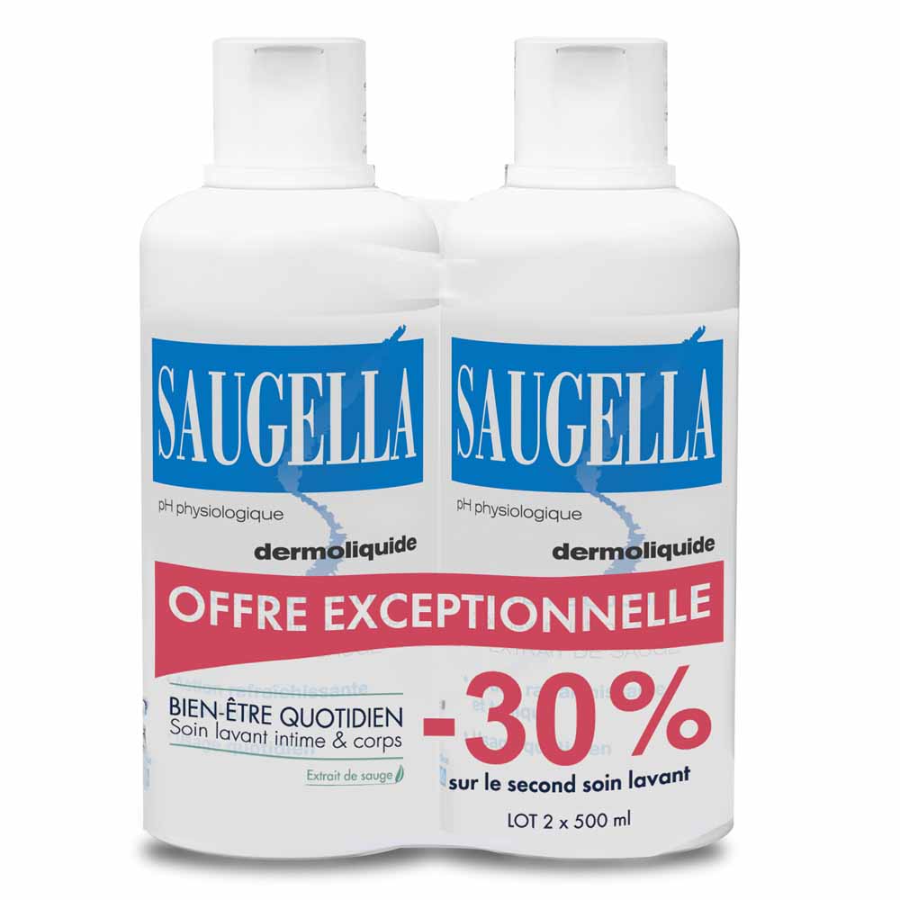 Saugella Dermolíquido Gel íntimo y corporal 2 x 500 ml