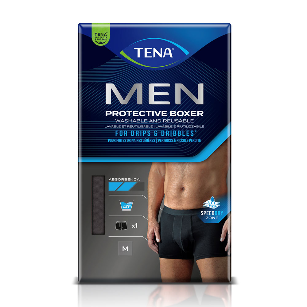 Tena Men Calzoncillos Protect vejiga lavables Negro x1