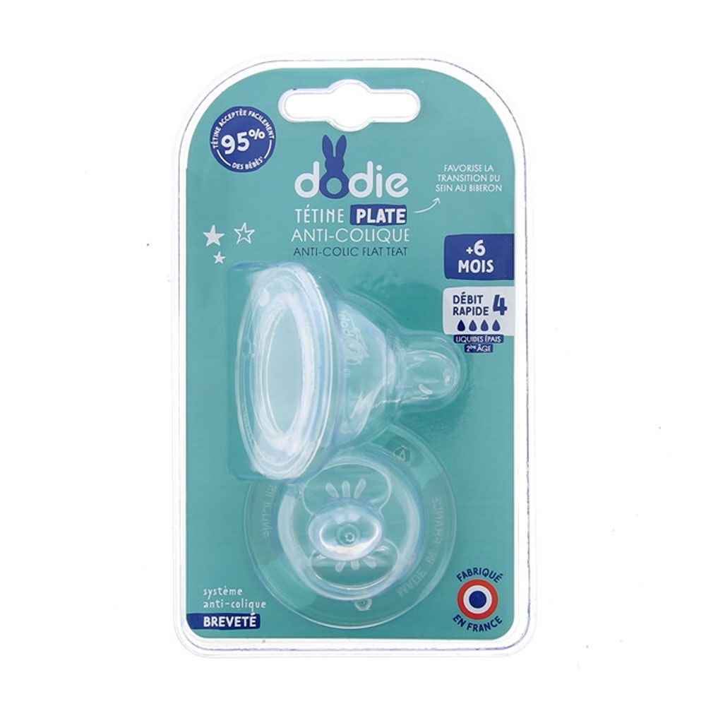 Dodie Tetinas Planas Cuello Ancho 6+ Meses X2 Sensacion+ x2