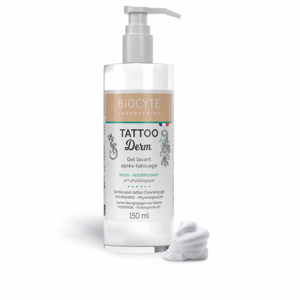 Biocyte Tattoo Derm Gel limpiador suave con PH fisiológico para después del tatuaje 150 ml