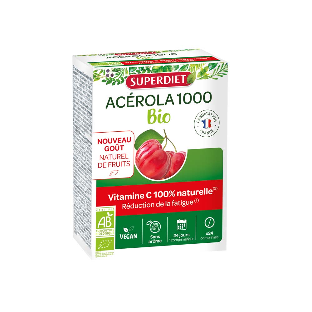Superdiet Acerola 1000 ecológica 24 comprimidos masticables