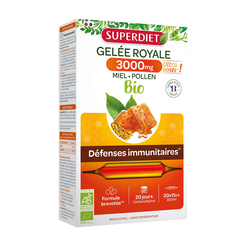 Superdiet Jalea Real 3000mg Bio 20 ampollas