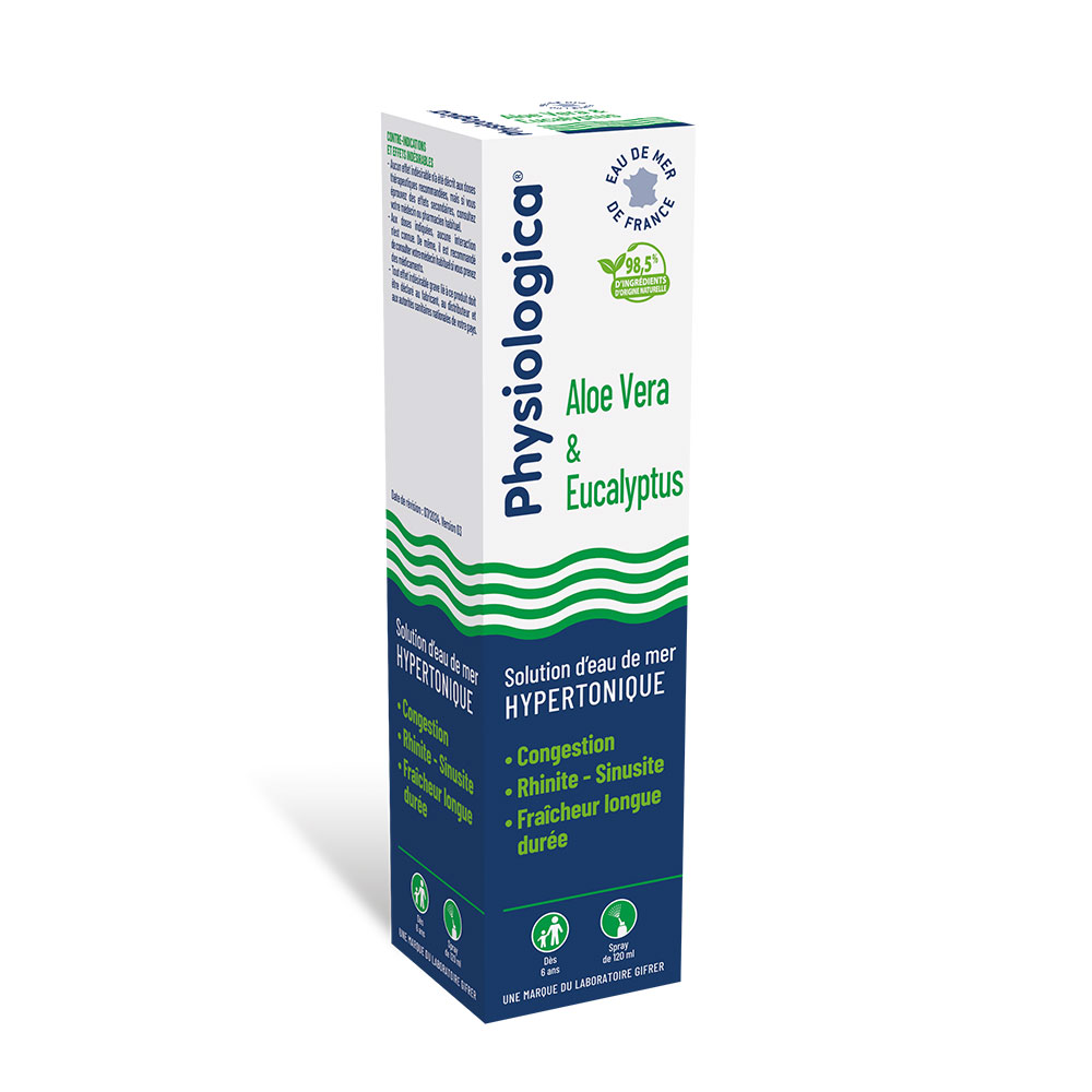 Gifrer Physiologica Solución isotónica de agua de mar con Aloe Vera y Eucalipto 120 ml