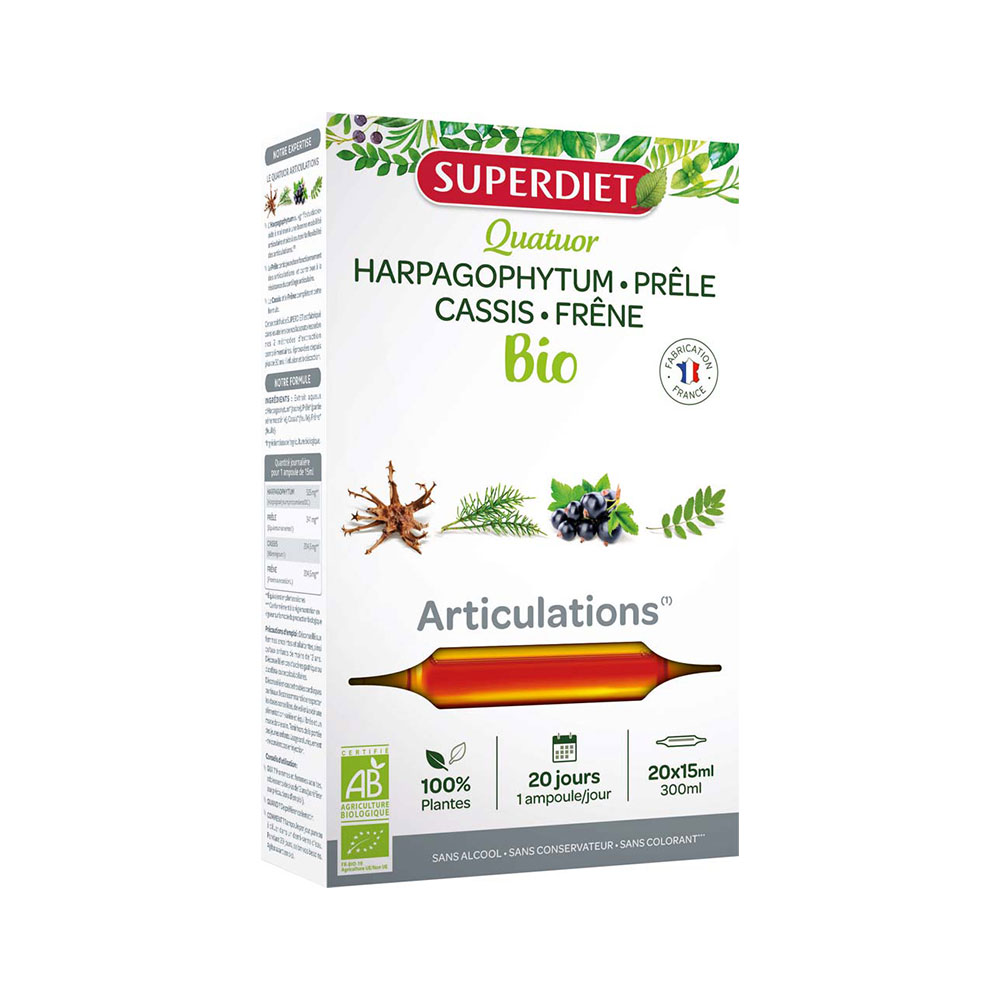 Superdiet Quatuor Articulations Organic 20 ampollas 20 Ampoules