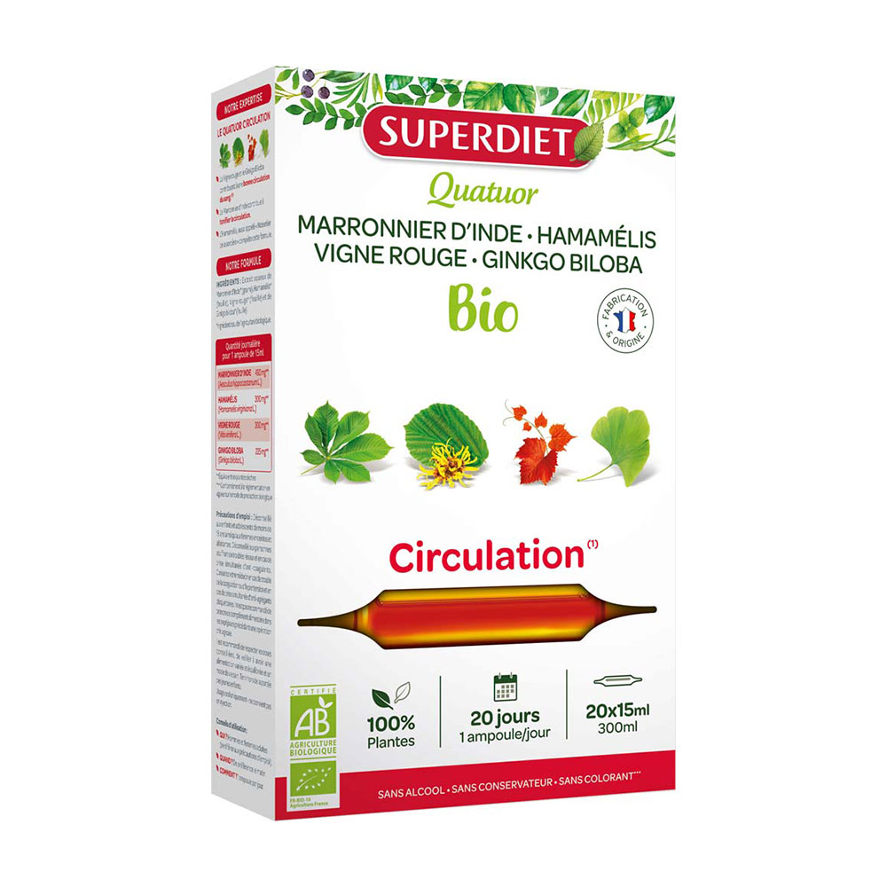 Superdiet Cuarteto Circulacion Solucion Bebible Bio 20 Ampollas De 15ml