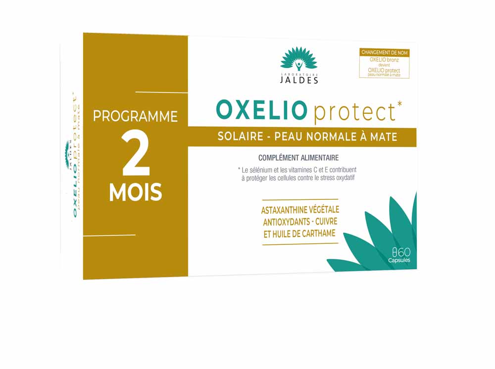 Jaldes Oxelio Protector solar Piel normal-mate 60 cápsulas