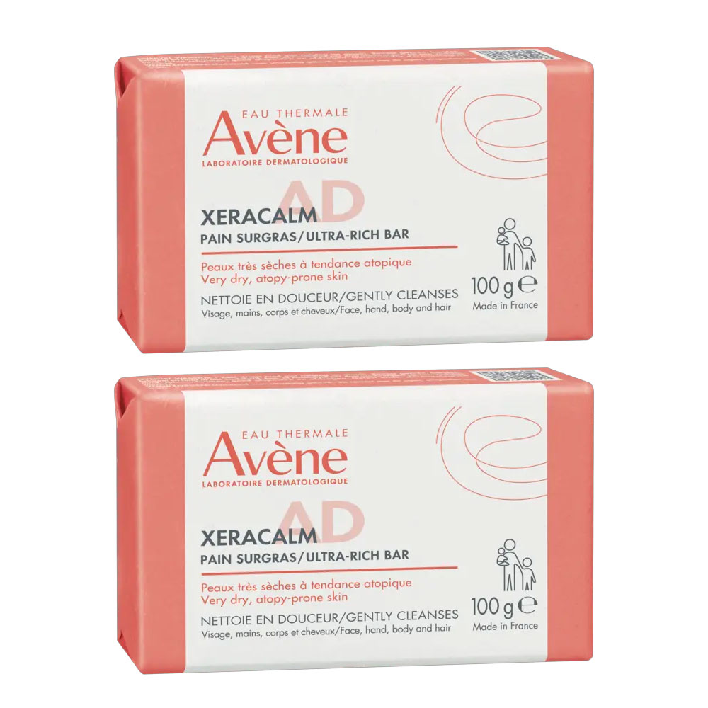 Avène Xeracalm A.D Jabón limpiador surgras lote de 2 x 100 g