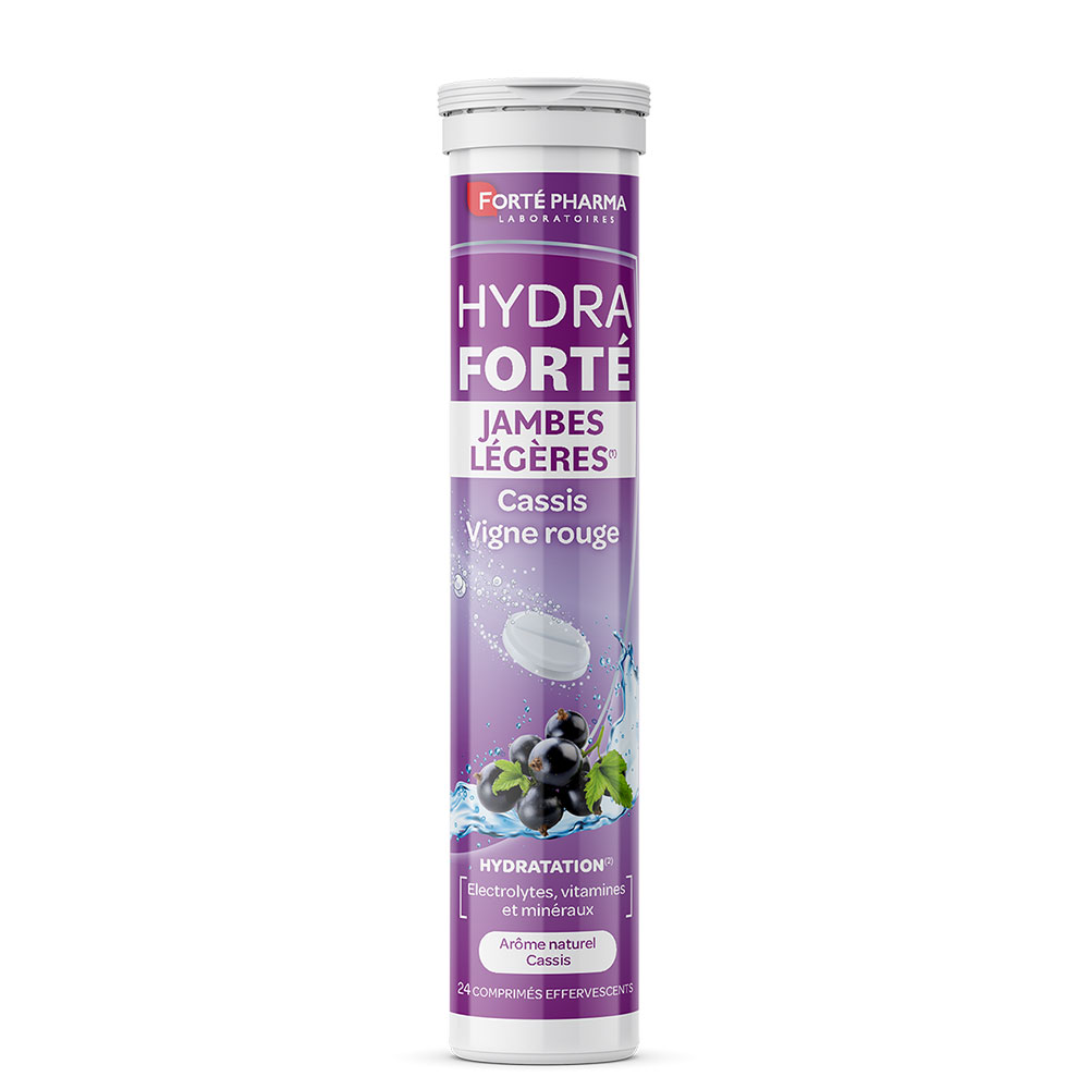 Forté Pharma Hydra Forté Jambes Légères Cassis Vigne Rouge 24 comprimidos efervescentes