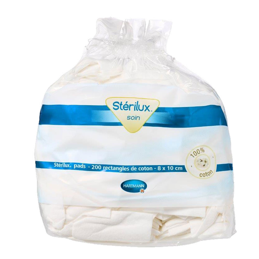 Hartmann Sterilux Sterilux Pads de algodón 8x10cm 8x10cm 200 rectángulos