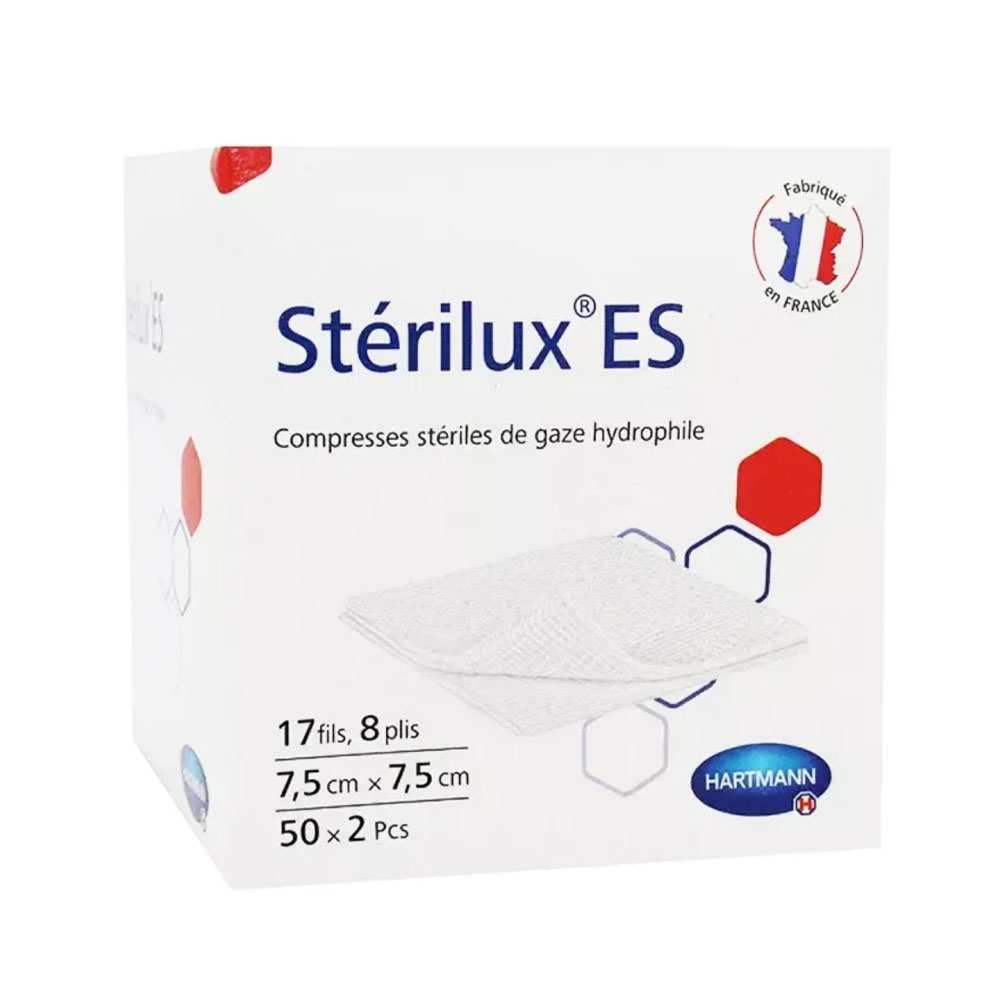Hartmann Sterilux Gasase estériles 7,5x7,5cm 50 sobres de 2