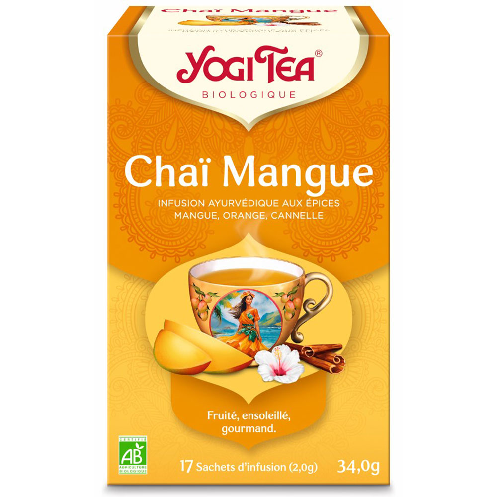 Yogi Tea Infusión Bio de Mango Chai 17 bolsas