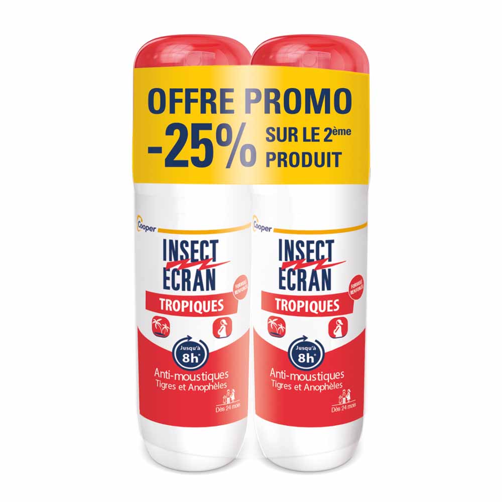 Insect Ecran Spray antimosquitos tropicales repelente para la piel 2 x 75 ml