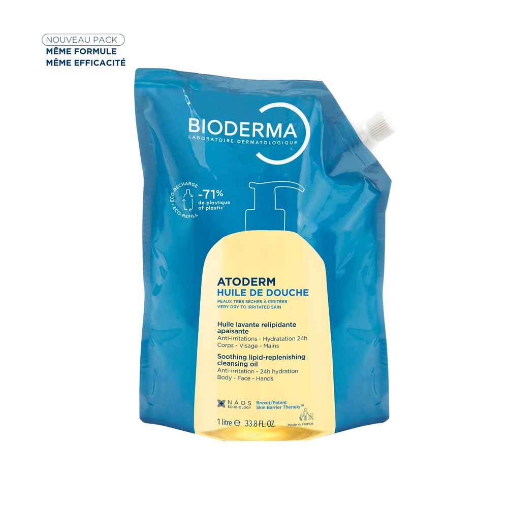 Bioderma Atoderm Aceite de ducha recarga ecológica piel seca y muy seca 1L
