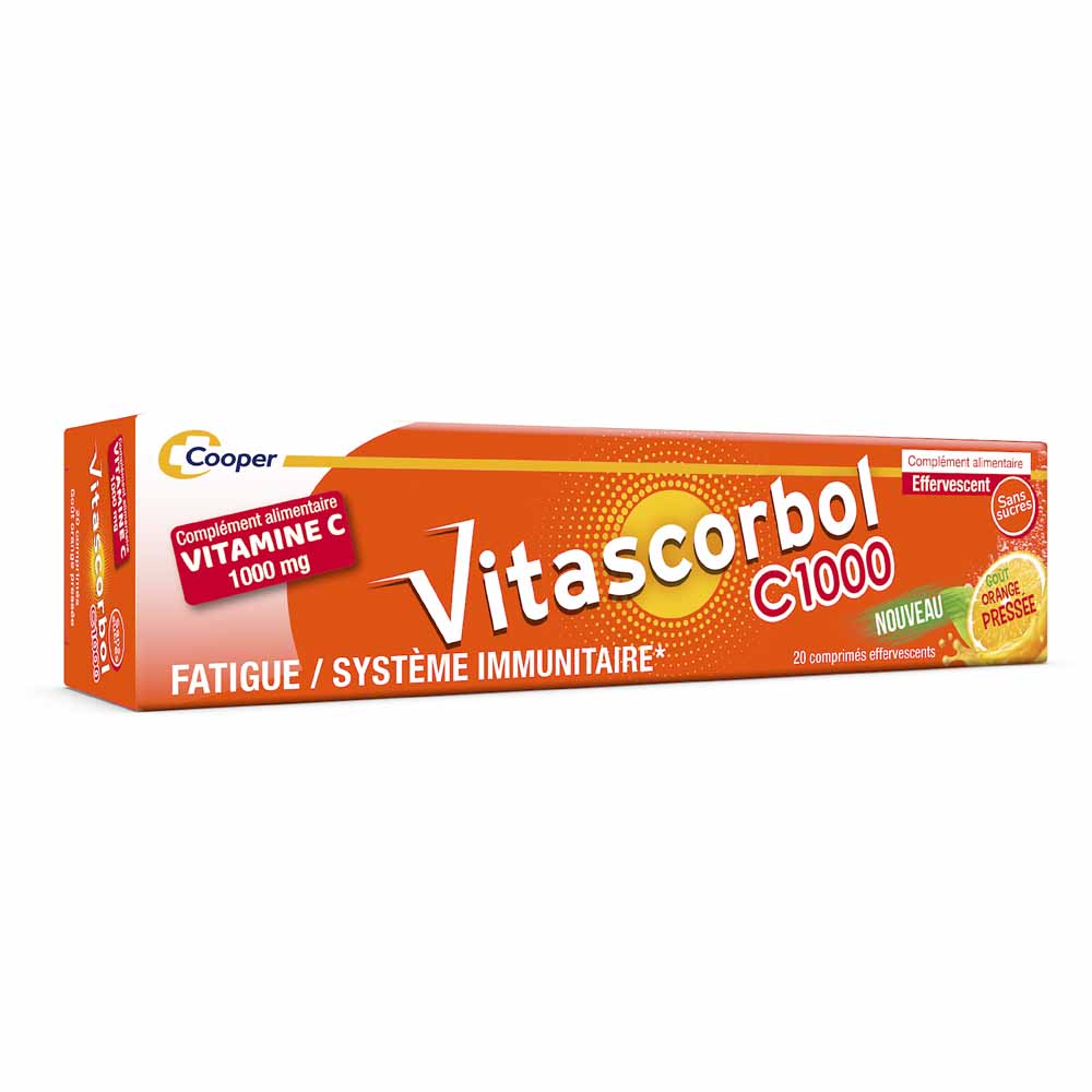 Vitascorbol Vitamina C1000 sabor naranja exprimida 20 comprimidos efervescentes