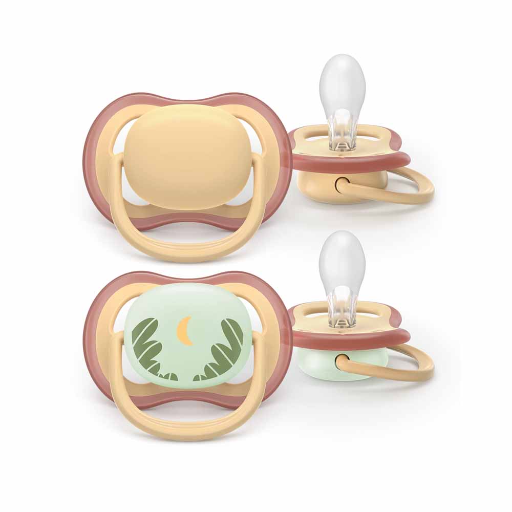 Avent Ultra Air Chupetes simétricos de silicona Día y Noche de 0 a 6 meses x2