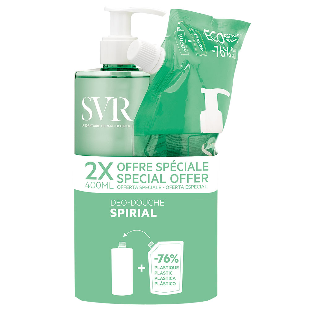 Svr Spirial Gel ducha desodorante + recambio 400ml+400ml