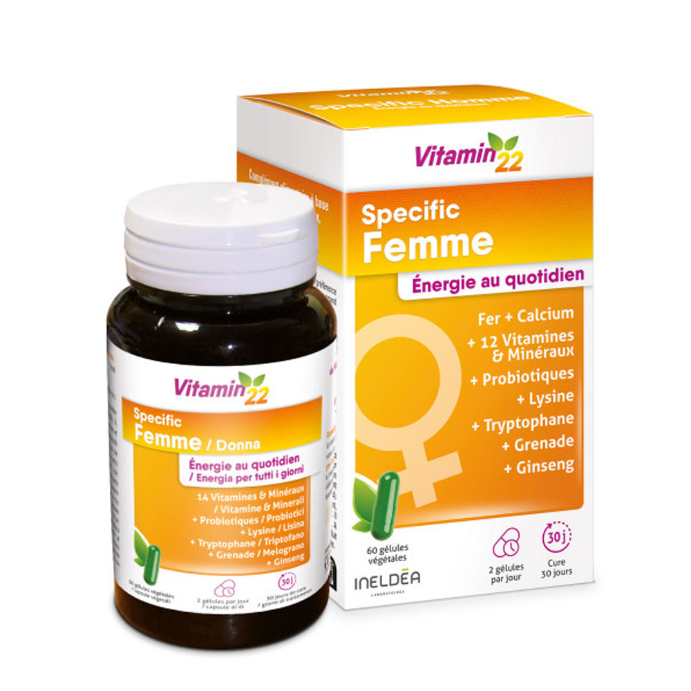 Vitamin'22 Mujer acción tonificante 60 cápsulas