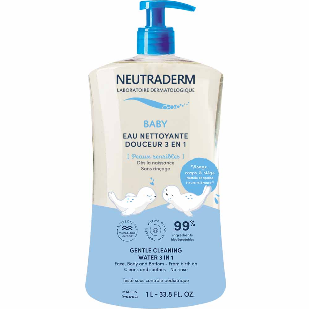 Neutraderm Baby Agua limpiadora suave 3 en 1 pieles sensibles plaintext 1 l