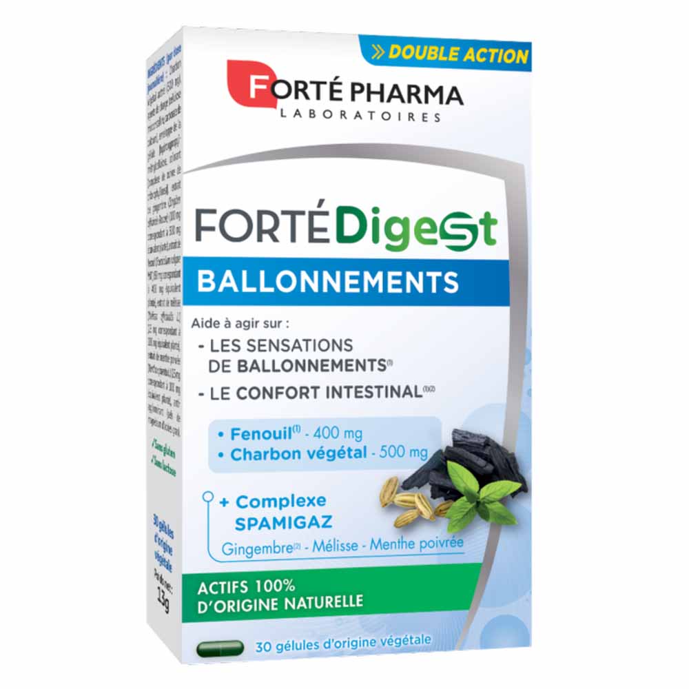 Forté Pharma Forté Digest Hinchazón carbón y plantas 30 cápsulas