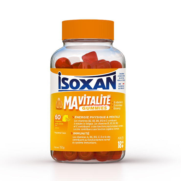 Isoxan Vitalidad energía física y mental inmunidad sabor limón adultos 60 gominolas