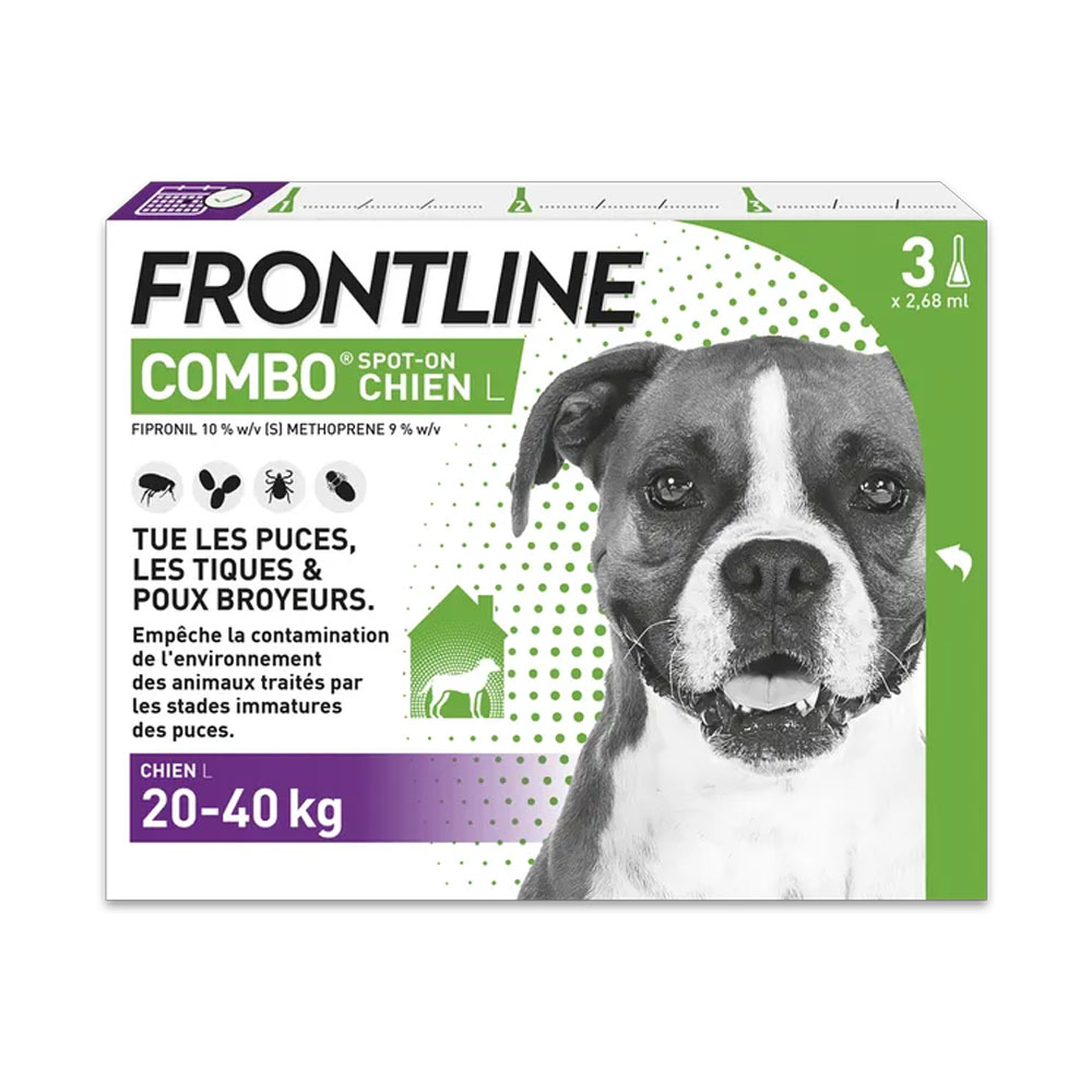 Frontline Combo Spot-on perro L 20-40kg 3 Pipettes de 2,68ml