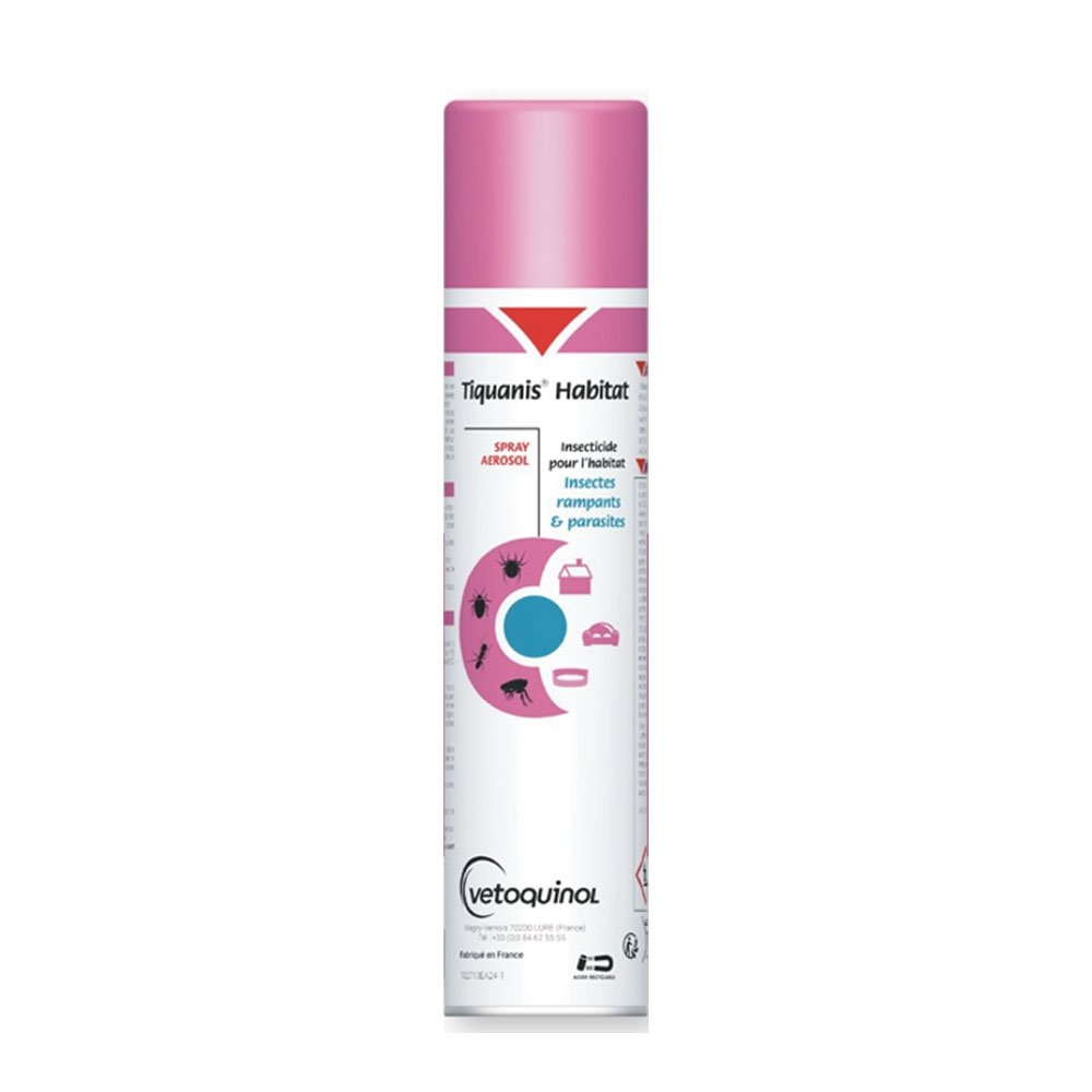 Vetoquinol Tiquanis Spray insecticida para el Habitat Insectes Rampants & Parasites 405 ml