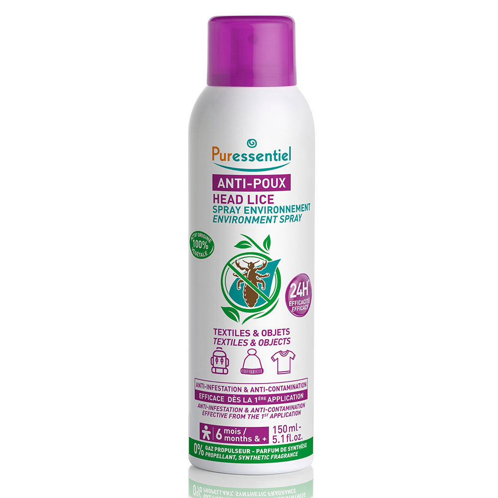 Puressentiel Antipiojos Spray repelente para ambiente, textiles y objetos 150 ml