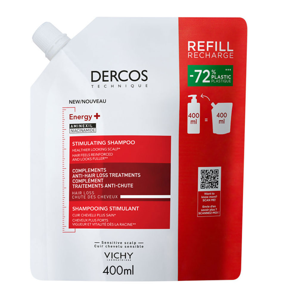 Vichy Dercos Champú anticaída Eco-recharge Energy+ con Aminexil 400ml