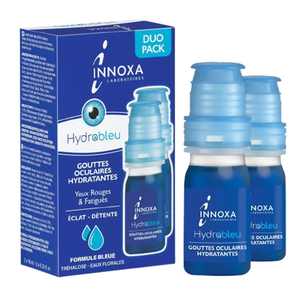 Innoxa Gotas oculares hidratantes para ojos rojos y cansados Fórmula azul 2 x 10 ml