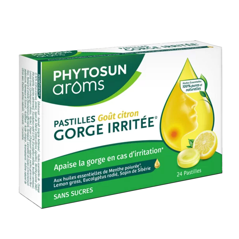 Pastilles Sans Sucre Citron 24 Pastilles Phytosun Aroms