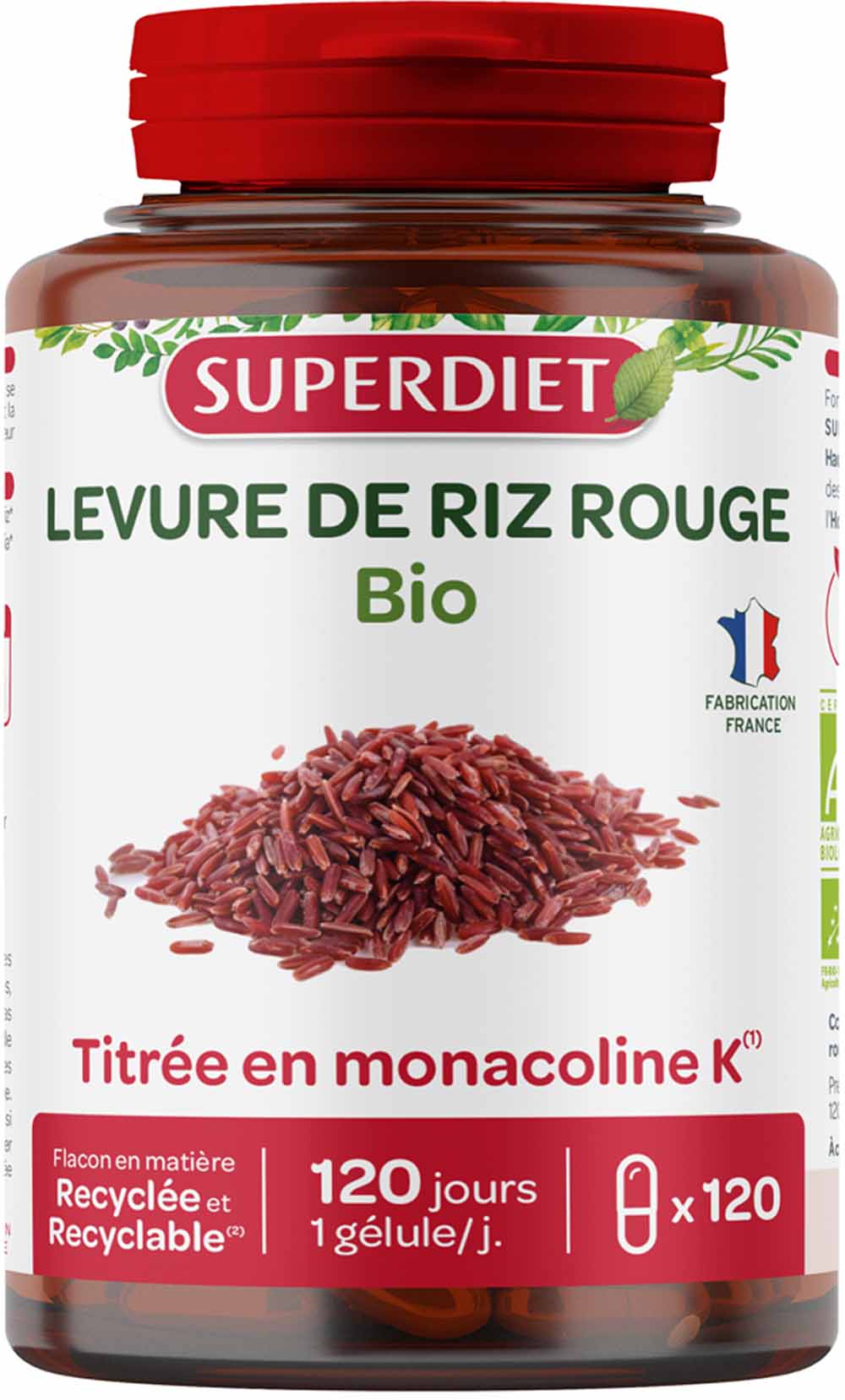 Superdiet Levadura roja de arroz ecológica 120 cápsulas