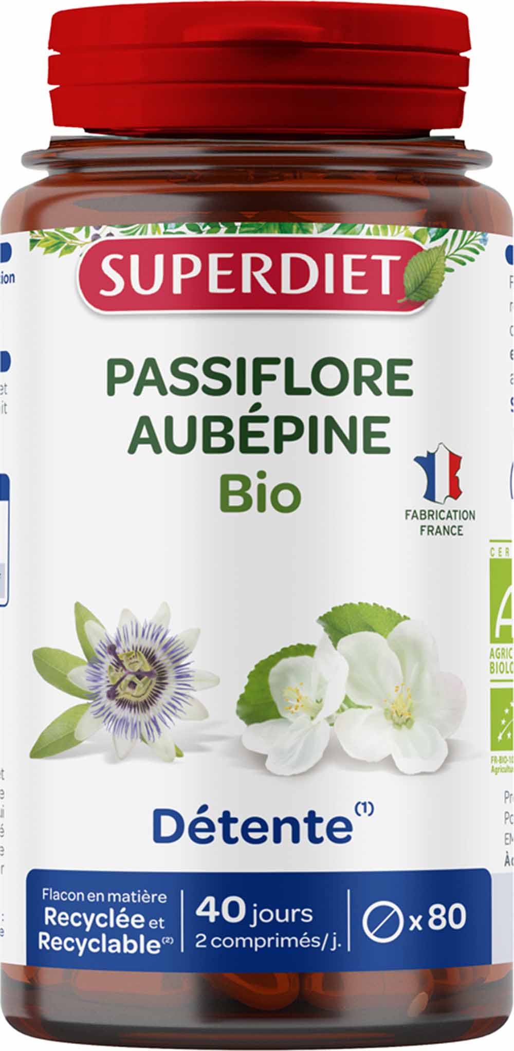 Superdiet Pasiflora-Aubepina bio 80 comprimidos