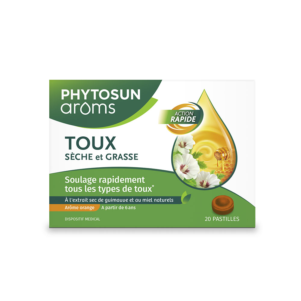 Phytosun Aroms Pastillas para la tos secas y aceitosas x20
