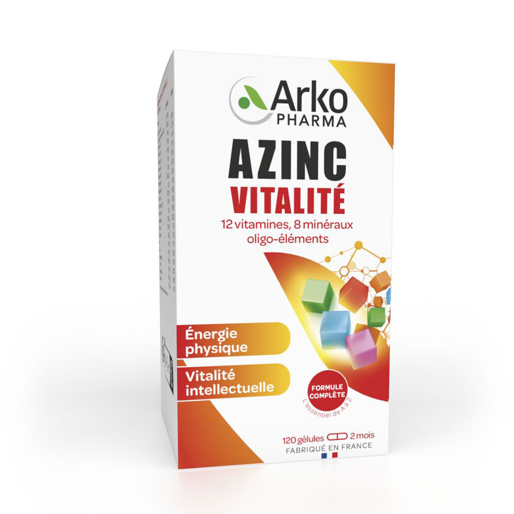 Arkopharma Azinc Vitalidad vitaminas C y E, zinc adultos 120 cápsulas