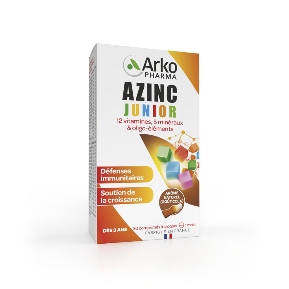 Arkopharma Azinc Junior Goût Cola vitaminas C y E, zinc 30 comprimidos
