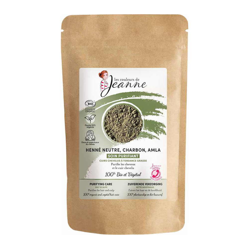 Les couleurs de Jeanne Cuidado Purificante Henna Carbón Neutro &amp; Amla Bio Cuero cabelludo graso 100g